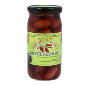 Greckie oliwki - Ciemne oliwki Mousterakis 215 g - słoiczek